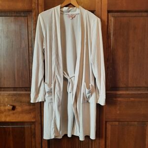 Juicy Couture Sleepwear Cream Velour Embellished Wrap Robe Size S/M *NO BELT*